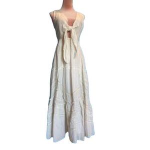NWT HEMANT & NANDITA 100% Cotton Midi Summer Dress Boho Country Wedding $495XS